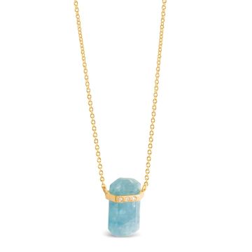 Blue Ice Aquamarine Necklace by Camille Kostek - 14k Gold Vermeil