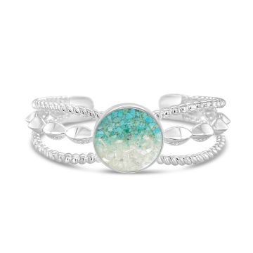 Boho Cuff Bracelet - Round - Turquoise Gradient