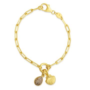Collectible Travel Treasures™ Customizable Sea Shell Bracelet Set - 14k Gold Vermeil