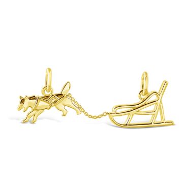 Collectible Travel Treasures™ Sled Dog Charm - 14k Gold Vermeil