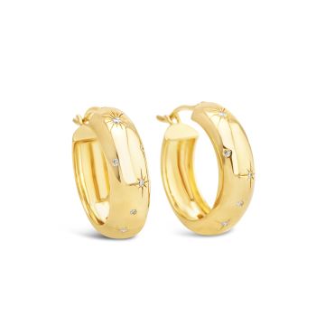 Cosmos Hoop Earrings by Camille Kostek - 14k Gold Vermeil
