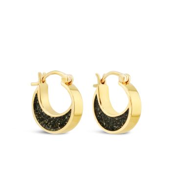 Crescent Moon Double Sided Hoop Earrings - 14k Gold Vermeil