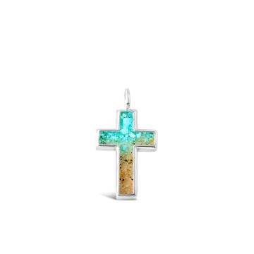 Cross Charm - Turquoise Gradient