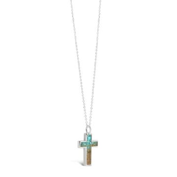 Cross Necklace - Turquoise Gradient