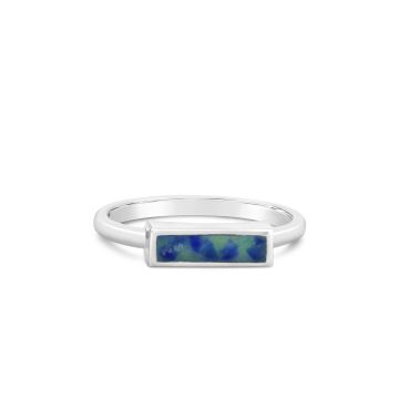 Delicate Dune Bar Ring handcrafted with Ocean Glass