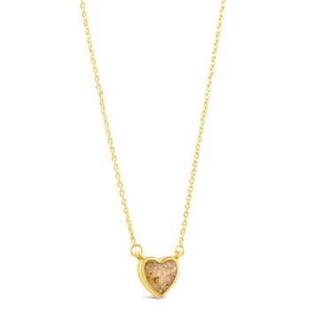 Delicate Dune Heart Necklace - 14k Gold Vermeil