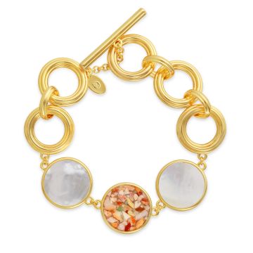 Eternity Toggle Bracelet with Mother of Pearl - Gold