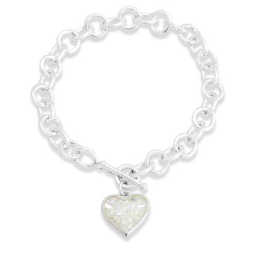 Full Heart Toggle Bracelet Mother of Pearl