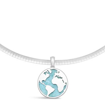 Globe Necklace World Traveler Larimar By Christine Kesteloo - Pendant Only