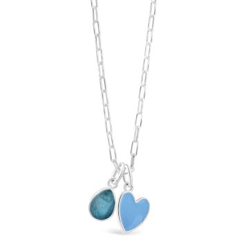 Travel Treasures™ Customizable Blue Heart Necklace Set