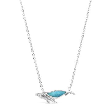 Humpback Whale Stationary Necklace Larimar