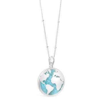 Globe Necklace World Traveler Larimar By Christine Kesteloo