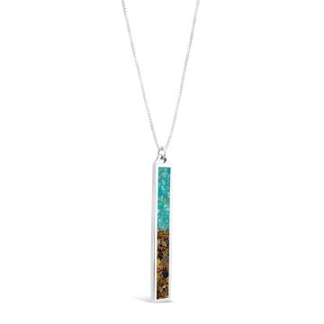 Luxe Dune Bar Necklace - Turquoise Gradient