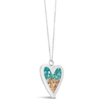 Luxe Heart Necklace - Turquoise Gradient