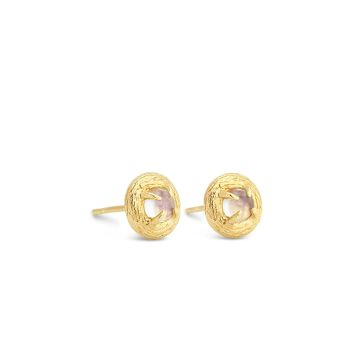 Moonstone Stud Earrings by Camille Kostek - 14k Gold Vermeil