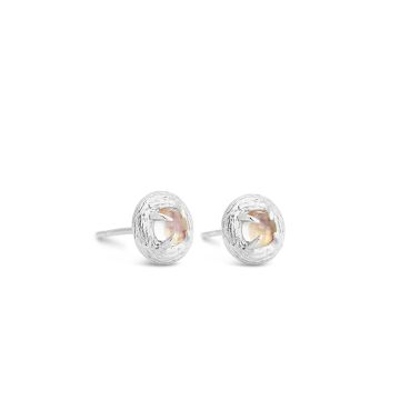 Moonstone Stud Earrings by Camille Kostek