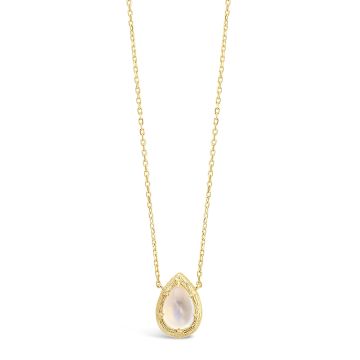 Moonstone Teardrop Necklace by Camille Kostek - 14k Gold Vermeil