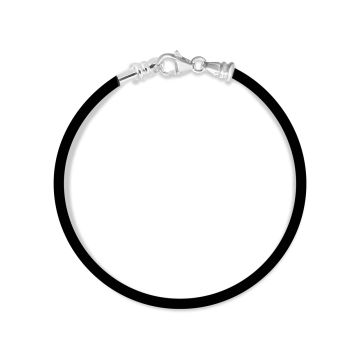 Charm Bracelet - Black Rubber Cord