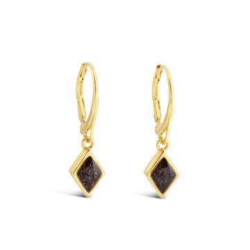 Sand Jewel Leverback Earrings - Diamond - 14k Gold Vermeil