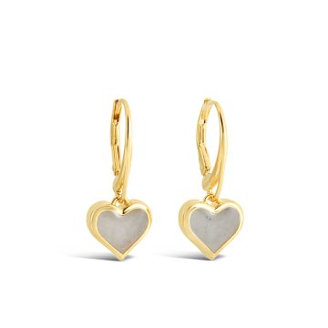 Sand Jewel Leverback Earrings - Heart - 14k Gold Vermeil