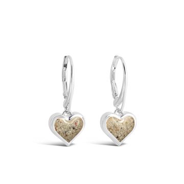 Sand Jewel Leverback Earrings - Heart