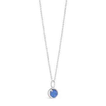 Sand Jewel Round Pendant Necklace Blue Sea Glass
