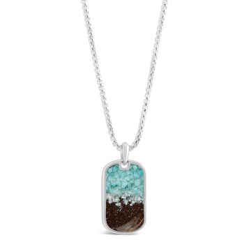 Sterling Travel Tag Necklace - Ocean Gradient