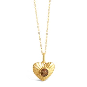 Sun Ray Heart Necklace - 14k Gold Vermeil