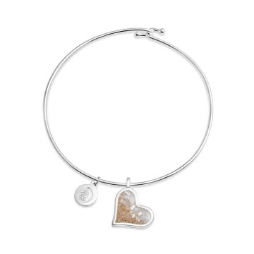 Tilted Heart Bangle - Mother of Pearl Gradient