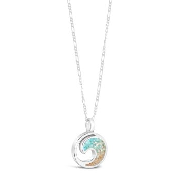 Wave Necklace - Diamond & Turquoise Gradient