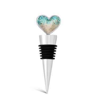 Heart Wine Stopper - Turquoise Gradient