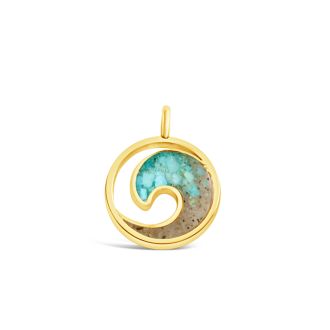 Beach Charm - Wave - Gold - Turquoise Gradient
