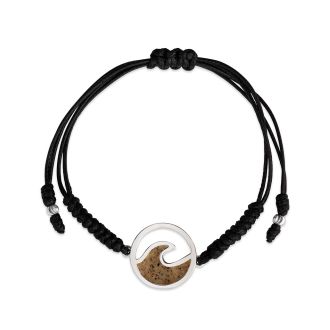 Black Cord Bracelet - Wave