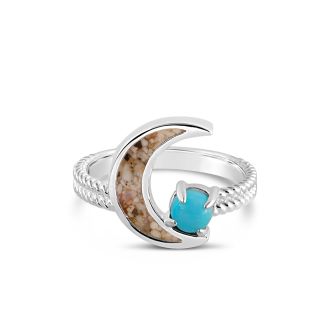 Blue Moon Ring - Larimar and Sand