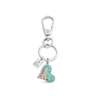 Keychain and Bag Charm - Heart - Turquoise Gradient