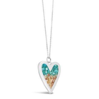 Luxe Heart Necklace - Turquoise Gradient