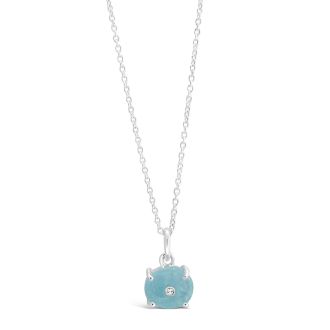 Oracle Necklace with Aquamarine and White Topaz by Camille Kostek 
