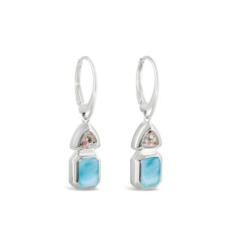 Serenity Earrings - Larimar and Sand
