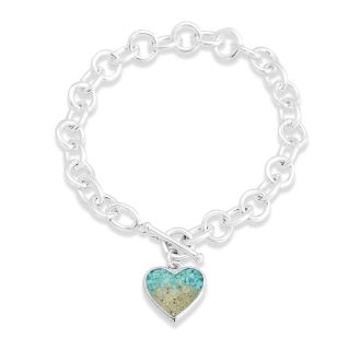 Full Heart Toggle Bracelet - Turquoise Gradient