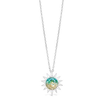 The Sun Necklace - Short - Turquoise Gradient