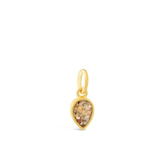 Collectible Travel Treasures™ Customizable Inverted Teardrop Charm - 14k Gold Vermeil
