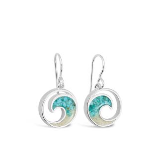 Sterling Turquoise Wave Earrings