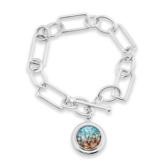 Neptune Toggle Bracelet - Diamond & Turquoise Gradient