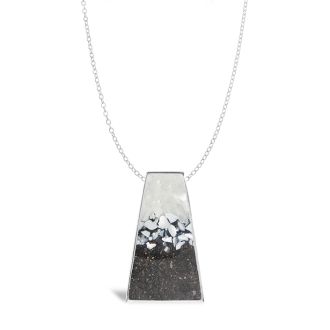 Athena customizable sterling silver statement necklace with mother of pearl and Alaska sand elements on an silver chain. Goddess Necklace.