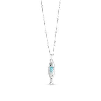 Minnow Necklace - Dune Silver - Turquoise Gradient