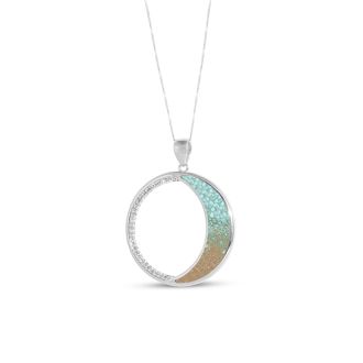 Eclipse Necklace by Tiffany Rice - Dune Silver - Turquoise Gradient