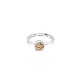 Birth Month Shell Stacker Ring - Round - February - Tulip Shell