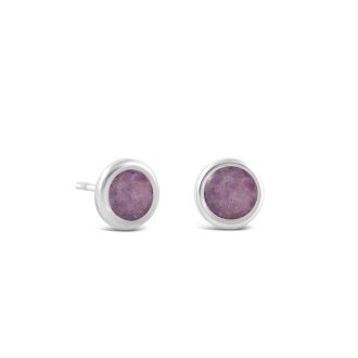 Birth Month Power Stone Dune Drop Studs - February - Amethyst