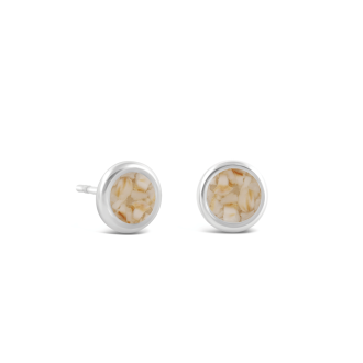 Birth Month Shell Dune Drop Studs - April - Puka Shell