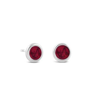 Birth Month Flower Dune Drop Studs - June - Rose